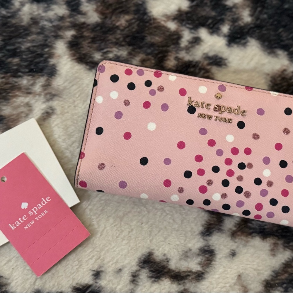 Kate Spade Pink Multicolor Dot Wallet